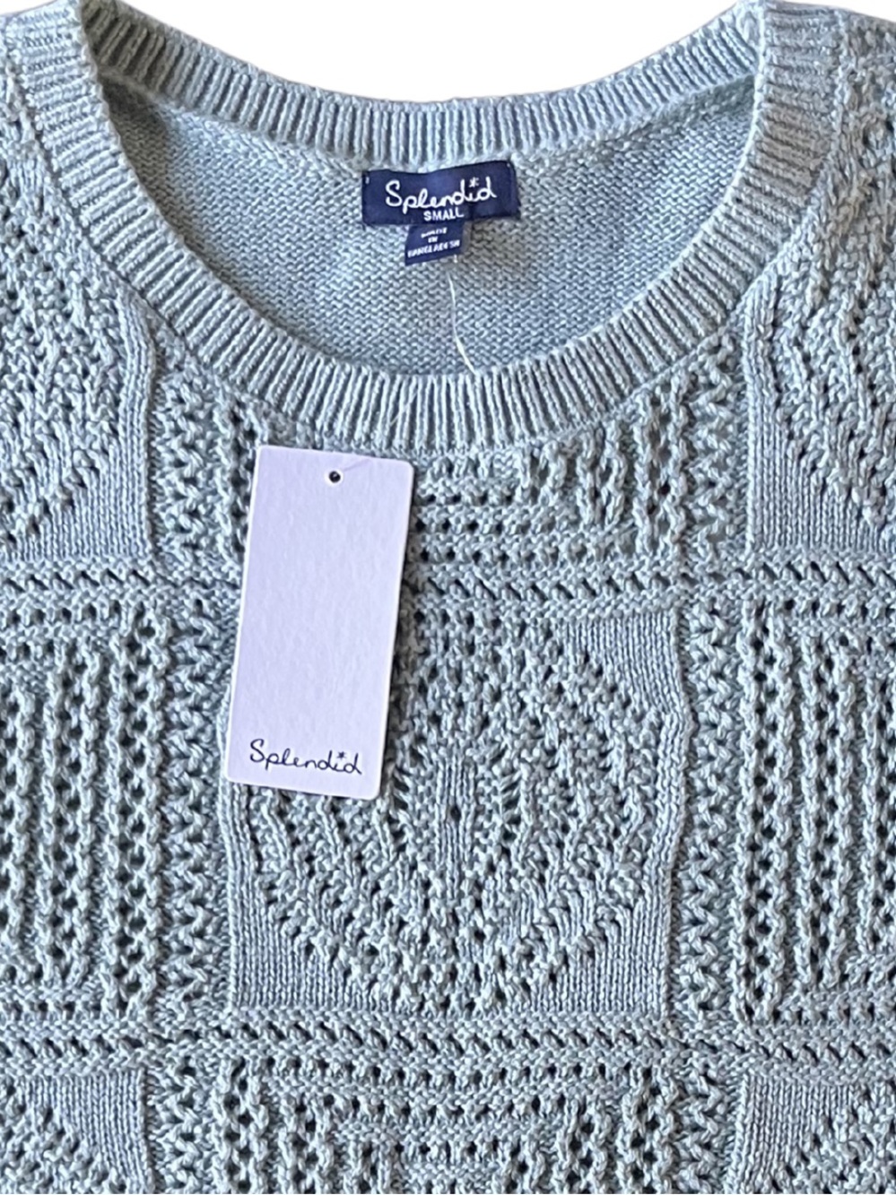 Splendid Light Blue Cropped Knit Sweater Vest - Picture 2 of 14